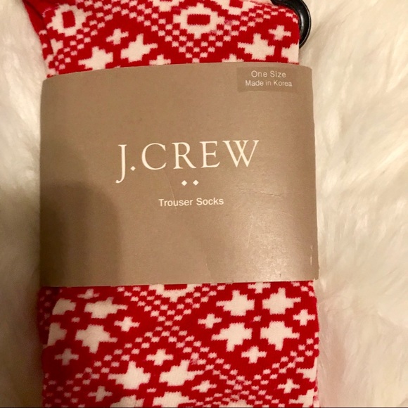 🎉HOST PICK 🎉NWT J.Crew Red&White trouser socks ✨ - Picture 3 of 4